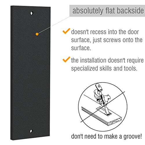 Farmhouse Rustic 6-Finger Flush Pulls, Matte Black, 2 Pack