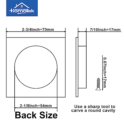 Black Square Recessed Sliding Closet Door Handles (Stainless Steel, 4 Pack)