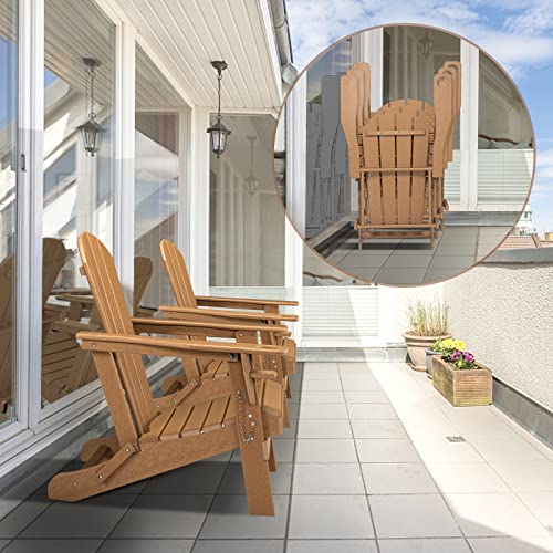 VINGLI Set of 4 Adirondack Chairs with Cup Holder for Outdoor Patio