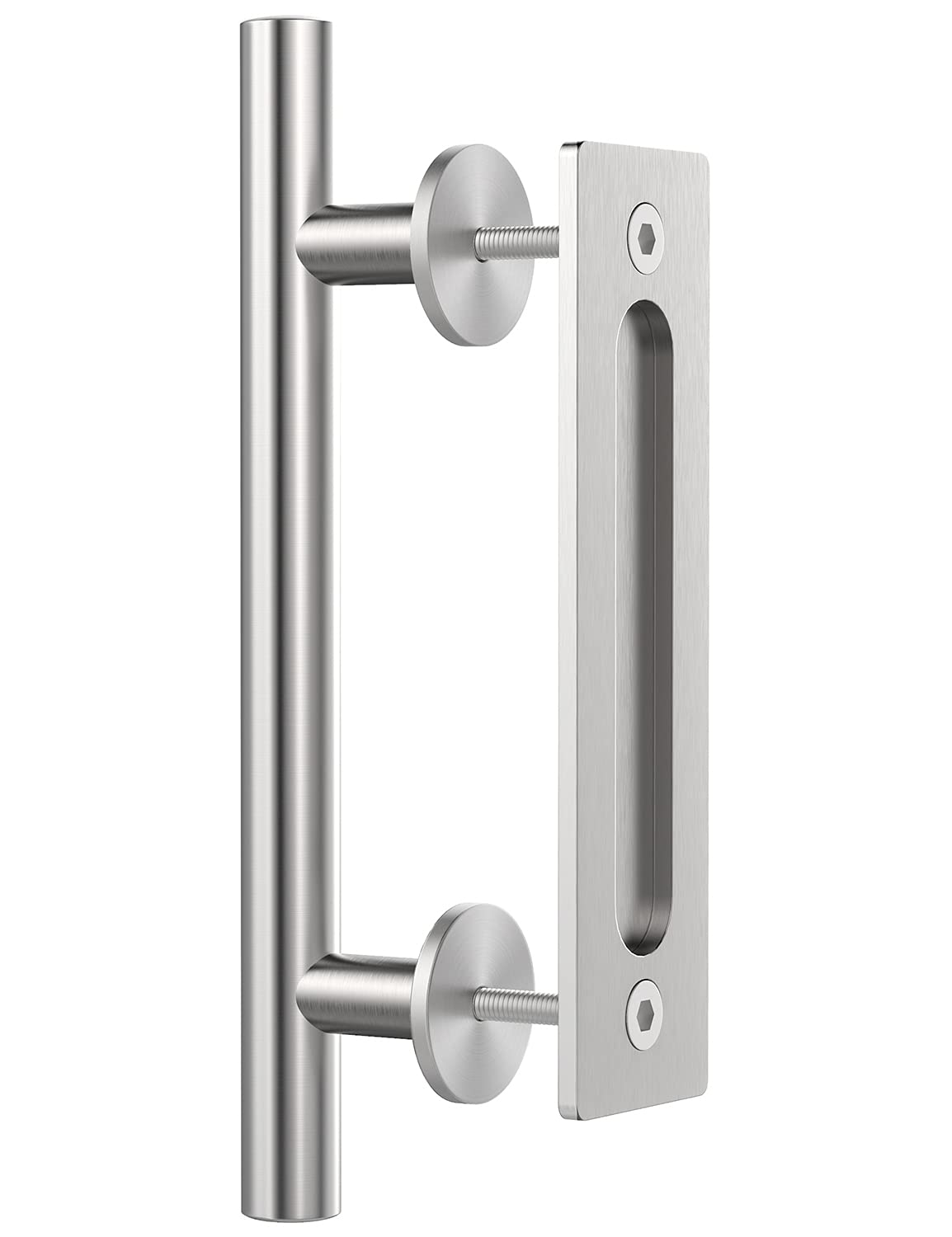 WINSOON 12-Pack Double-Sided Sliding Barn Door Handle Kit, Stainless Steel
