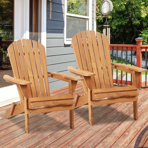 Weather-Resistant Adirondack Folding Chair Set (2 Pack)