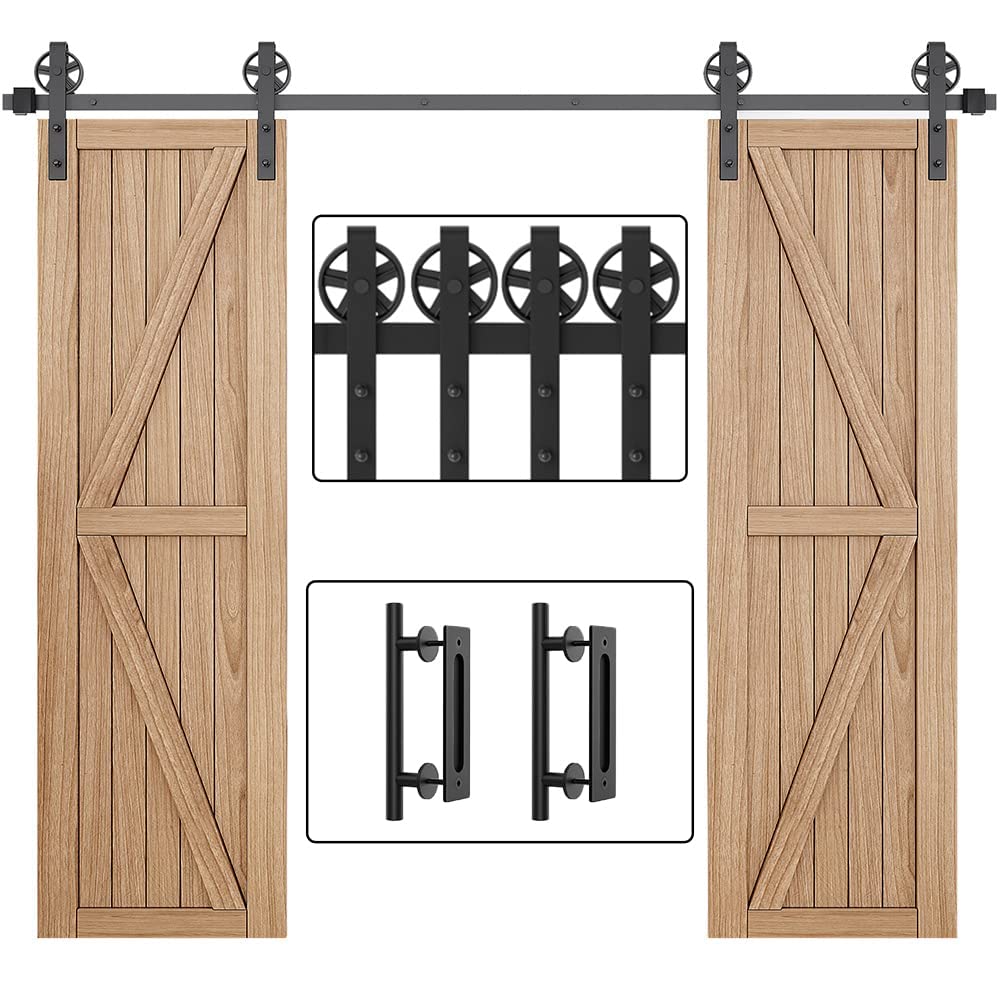 WINSOON 9FT Black Barn Door Hardware Kit