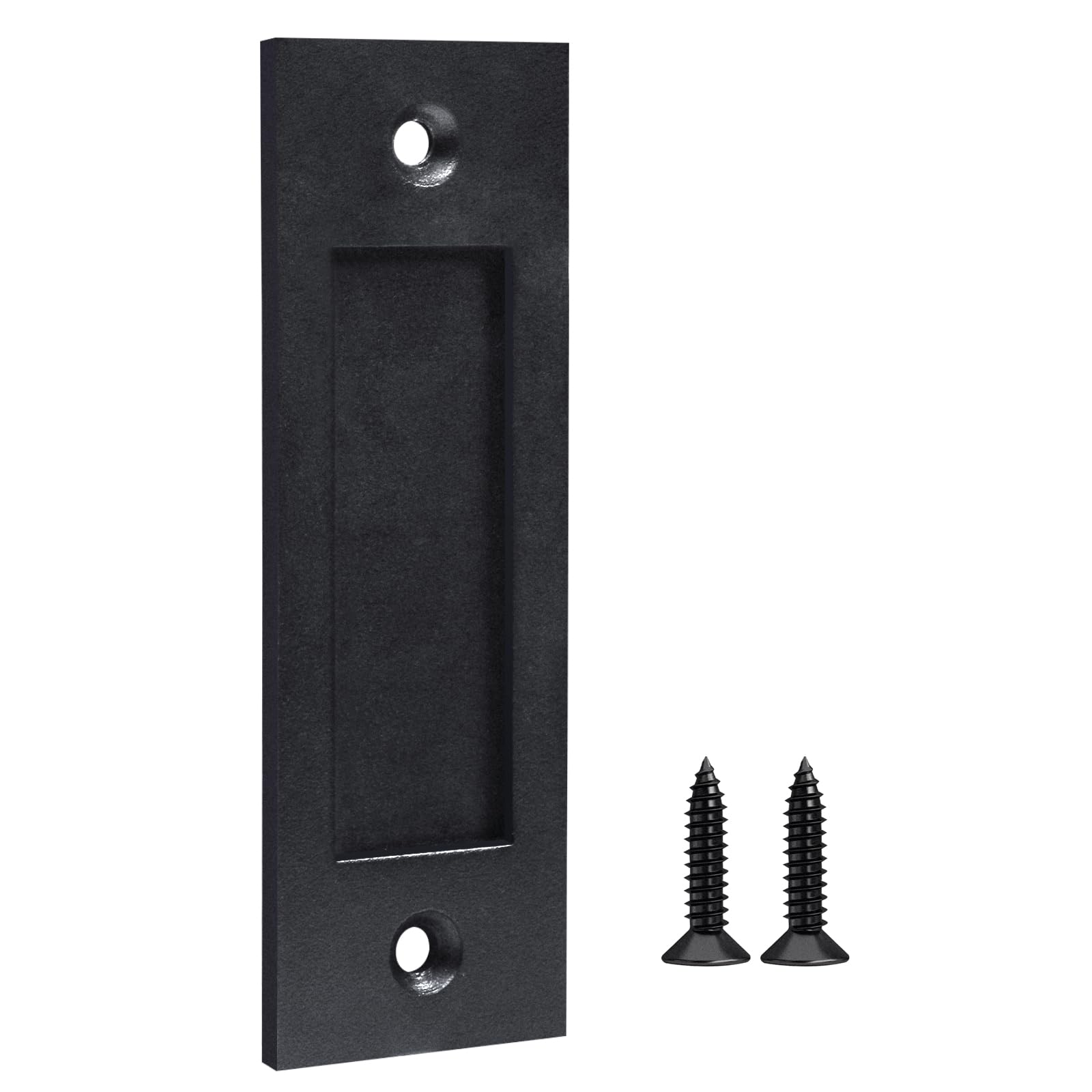 Matte Black Pocket Sliding Barn Door Handle Set (2" x 6")
